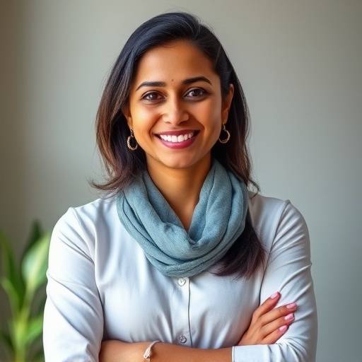 Portrait of Dr. Anya Sharma, lead nutritionist at Vitality Compass